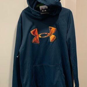 NWT-Under Armour Dark Blue Hoodie with Vibrant holo Logo
